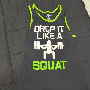 Black and Green Graphic Tank Top